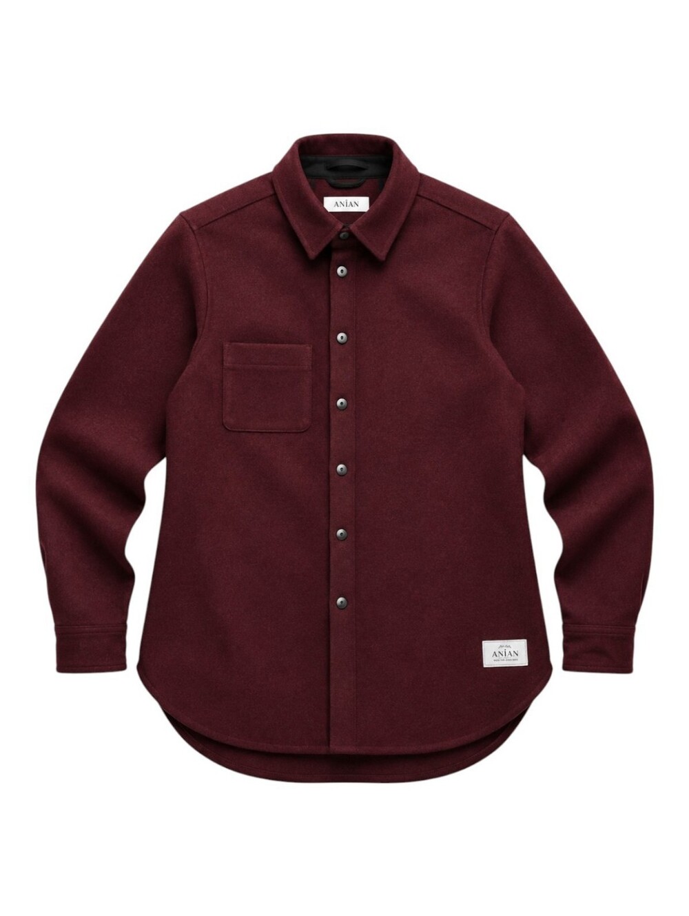 Anian Modern Melton Wool Shirt Cranberry Women's Medium